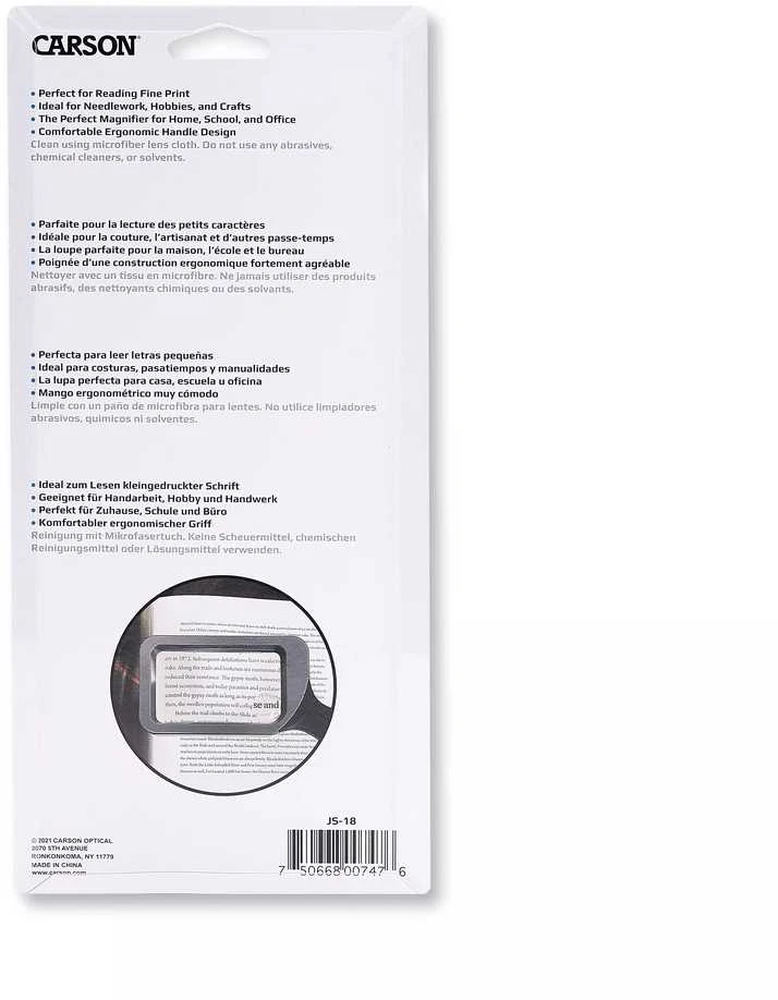 Carson HandHeld stačiakampis didinimo stiklas su 2x didinimu ir atskiru 6,5x lešiu