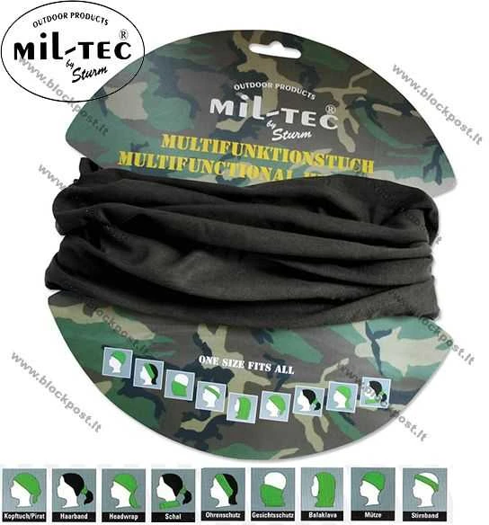 Daugiafunkcė kaklaskarė MIL-TEC, juoda