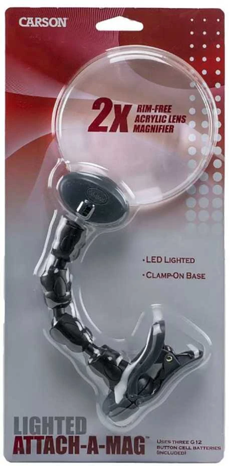 Didinamasis stiklas Carson Attach-A-Mag Clip 2x