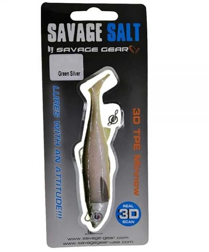 Guminukas Savage Gear 3D TPE Minnow Žalias Sidabrinis