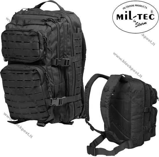 Kuprinė Mil-tec Assault lazerinis Cut SM, juodos spalvos, 20L