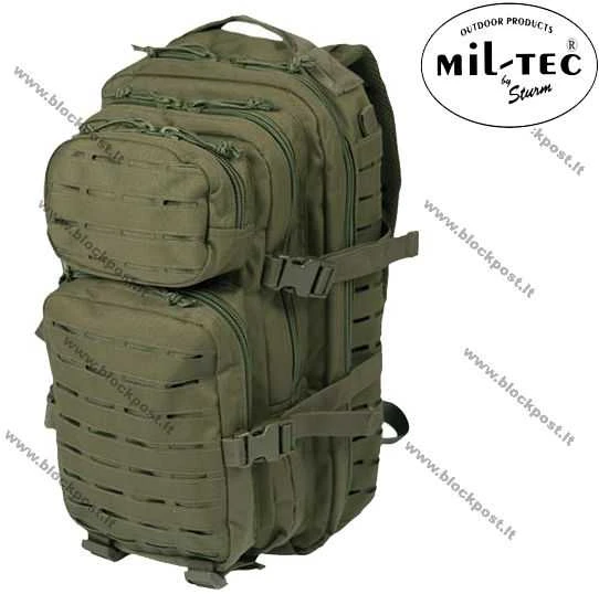 Kuprinė Mil-tec Assault lazerinis Cut SM, žalios spalvos, 20L