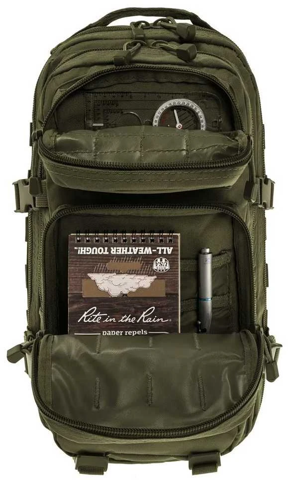 Kuprinė Mil-tec Assault SM, žalios spalvos, 20L
