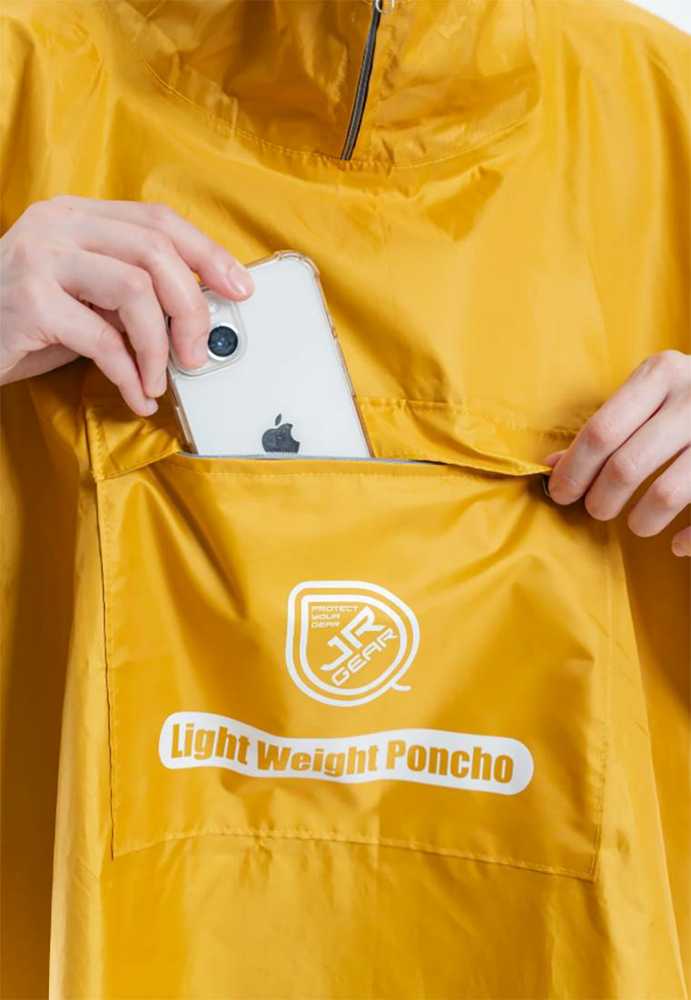 Lengva lietaus pončas (palapinsiaustė) JR GEAR PCH002-YW geltona