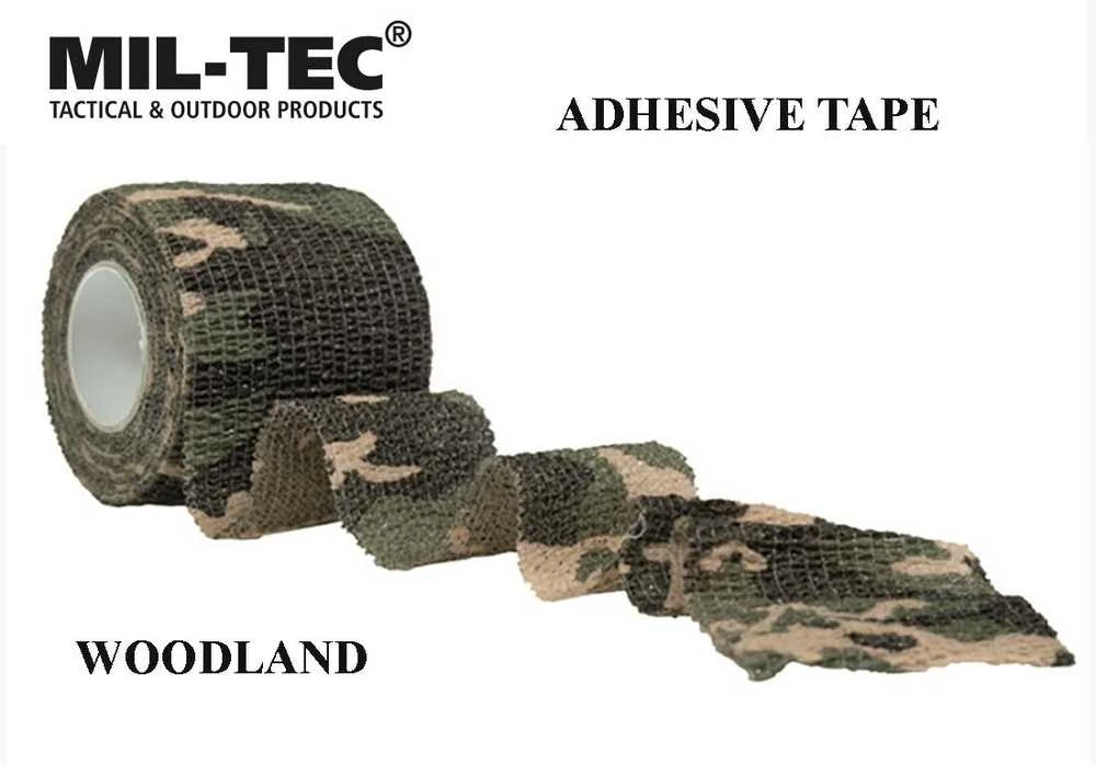 Mil-Tec Woodland 50mm (4,5m) Adhesive Tape Woodland marginimo lipni juosta maskavimui
