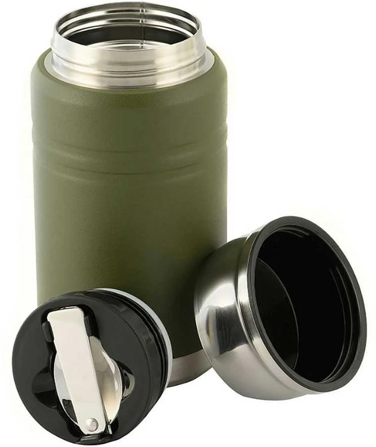 M-Tac maisto termosas su sulankstomu šaukštu 750 ml Olive