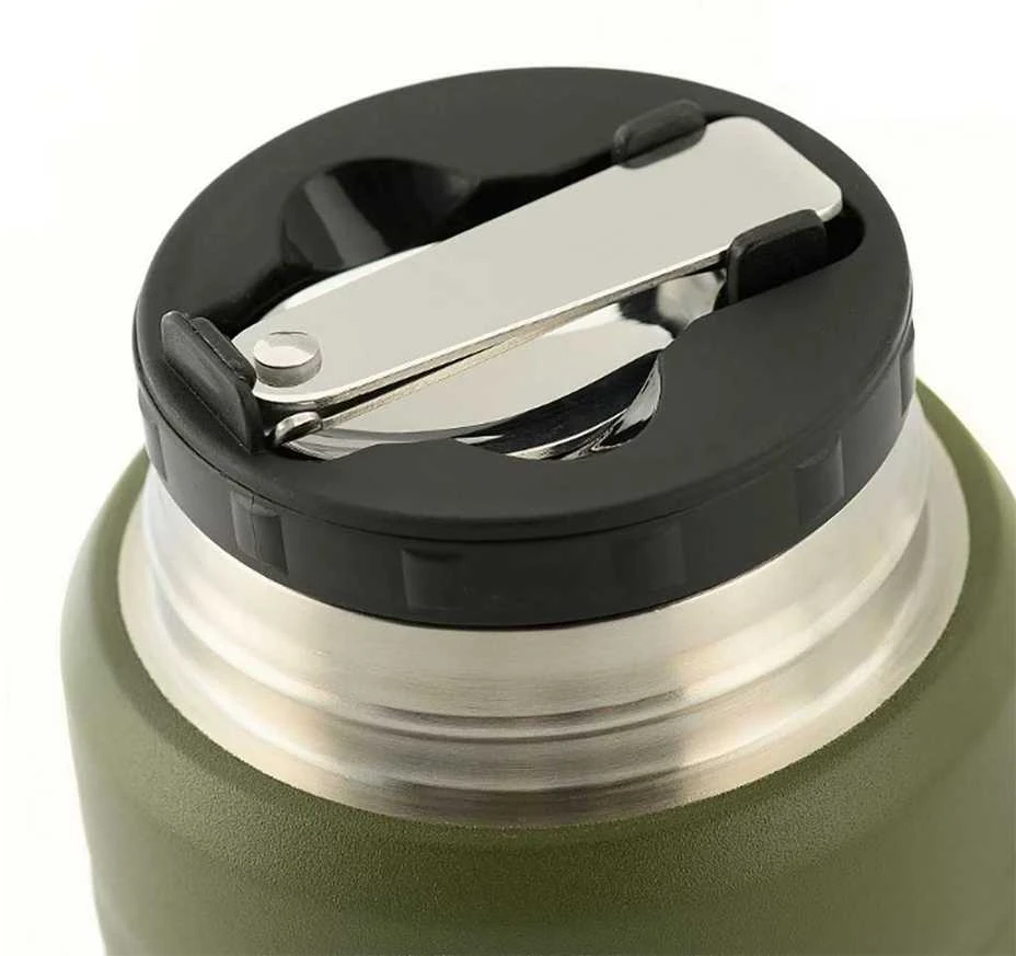 M-Tac maisto termosas su sulankstomu šaukštu 750 ml Olive