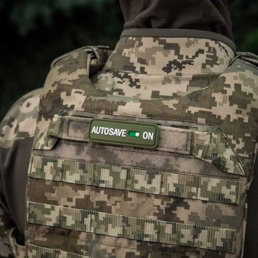 M Tac PVC antsiuvas-lipdukas AUTOSAVE ON žalias