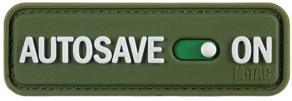 M Tac PVC antsiuvas-lipdukas AUTOSAVE ON žalias