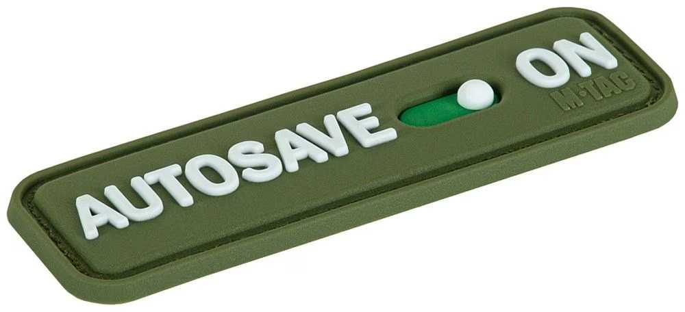 M Tac PVC antsiuvas-lipdukas AUTOSAVE ON žalias
