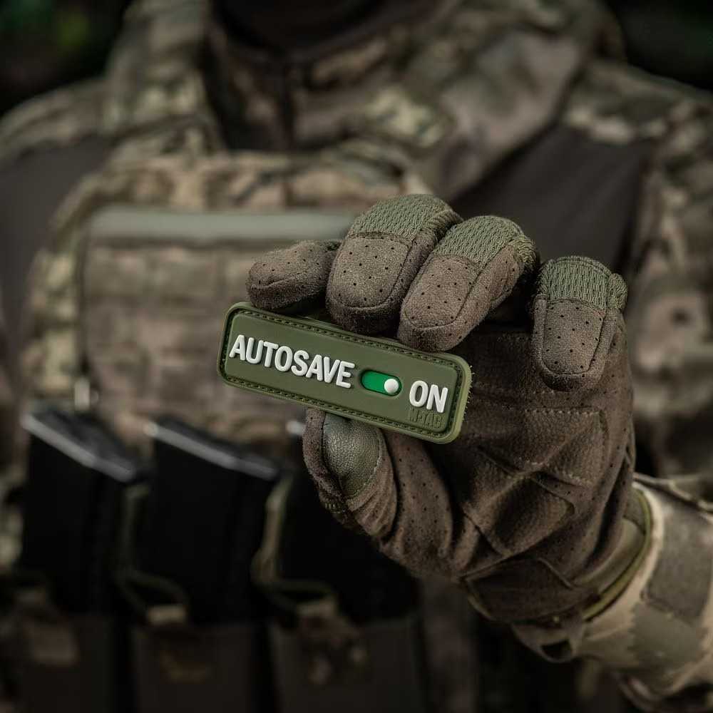 M Tac PVC antsiuvas-lipdukas AUTOSAVE ON žalias
