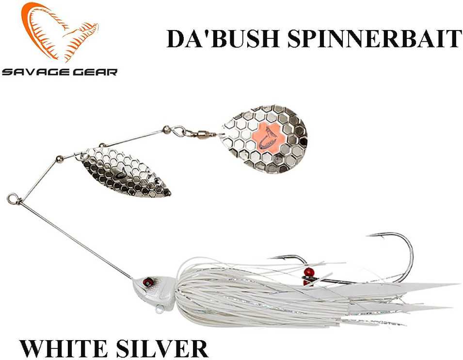 Masalas Savage Gear Da'Bush Spinnerbait Baltas Sidabrinis