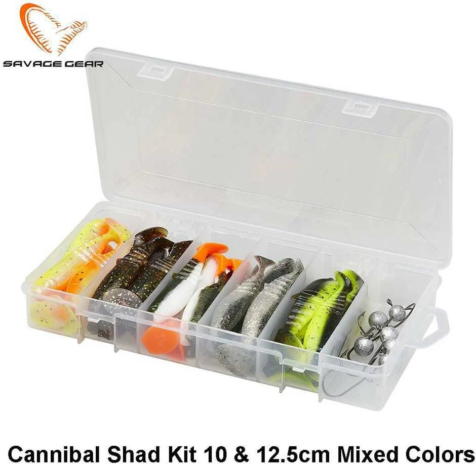 Masalų rinkinys Savage Gear Cannibal Shad Kit 10cm/12,5cm 36vnt