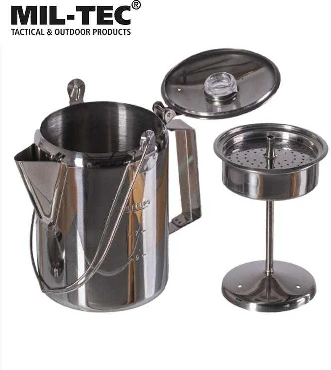 Mil-Tec STAINLESS STEEL COFFEEPOT WITH PERCOLATOR (9 CUPS)