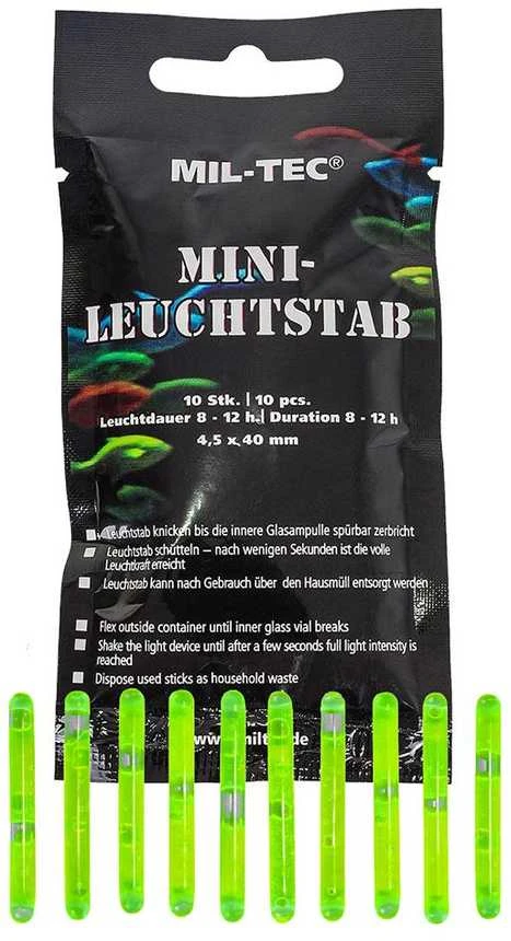 Mil-Tec Liuminiscencinės šviesos lazdelės Miltec 4cmx10vnt. skirtingų spalvų