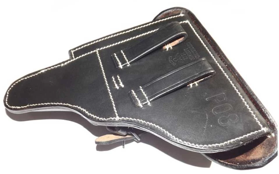 Mil-Tec Luger P08 Kietos odos juodas dėklas (REPRO)