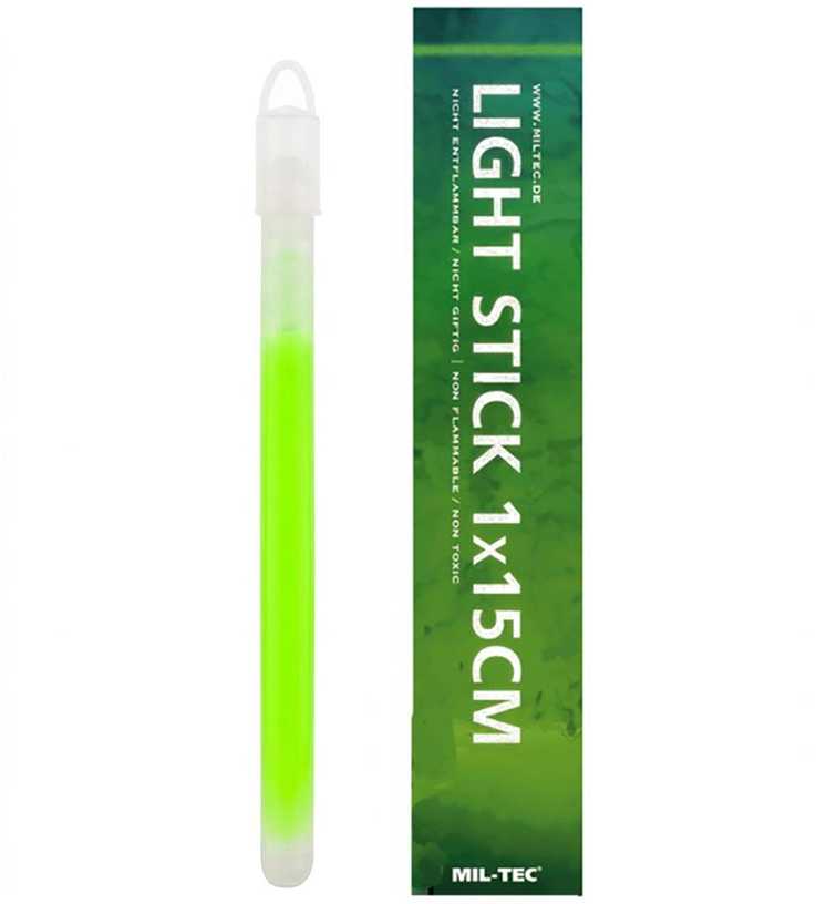 Mil-Tec Liuminiscencinės šviesos lazdelė Miltec 15cm žalia