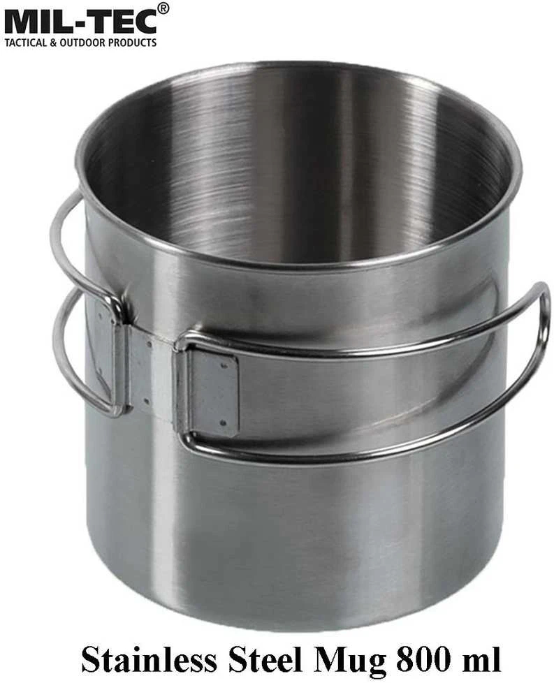 Mil-Tec nerūdijančio plieno puodukas 800ml (VIELINĖ RANKENA)