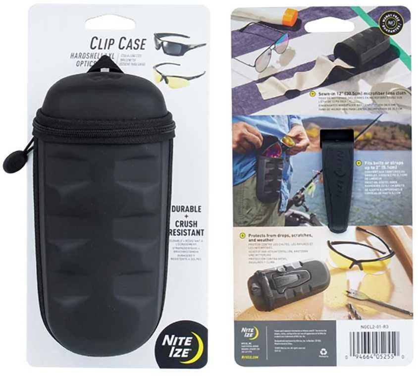 Nite-Ize dėklas akiniams Clip Case Hardshell XL Juodas