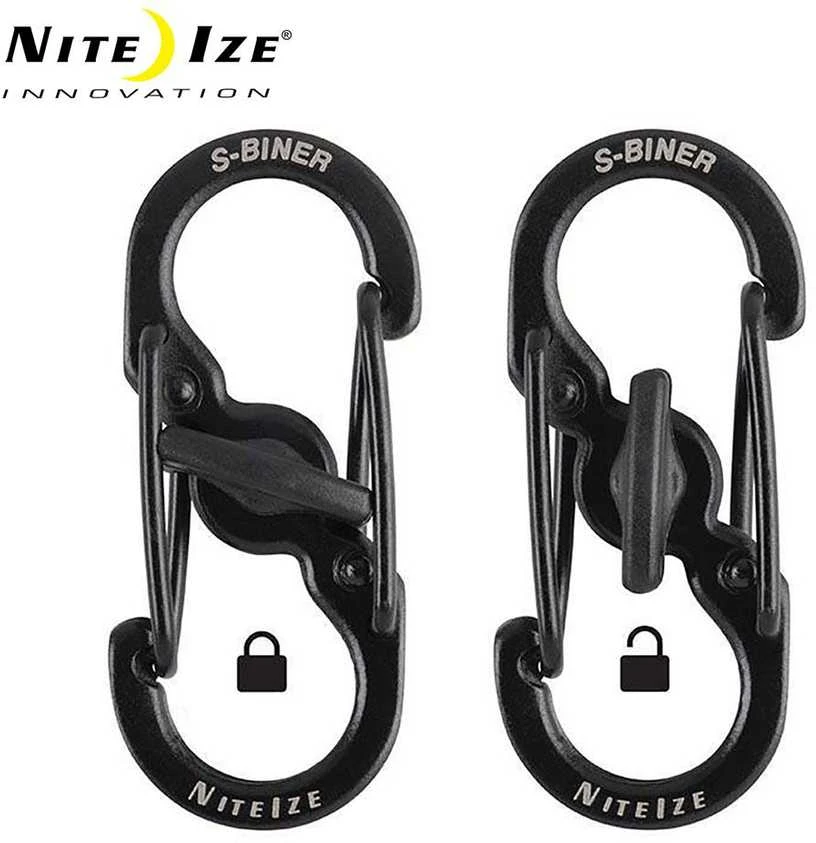 NITE-IZE karabinas S-Biner MicroLock (2vnt) juodas