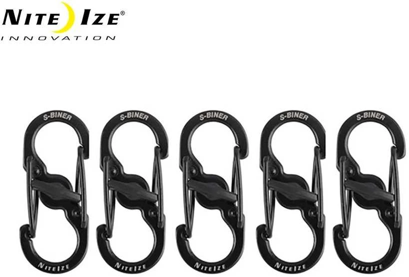 NITE-IZE karabinas S-Biner MicroLock (5vnt) juodas