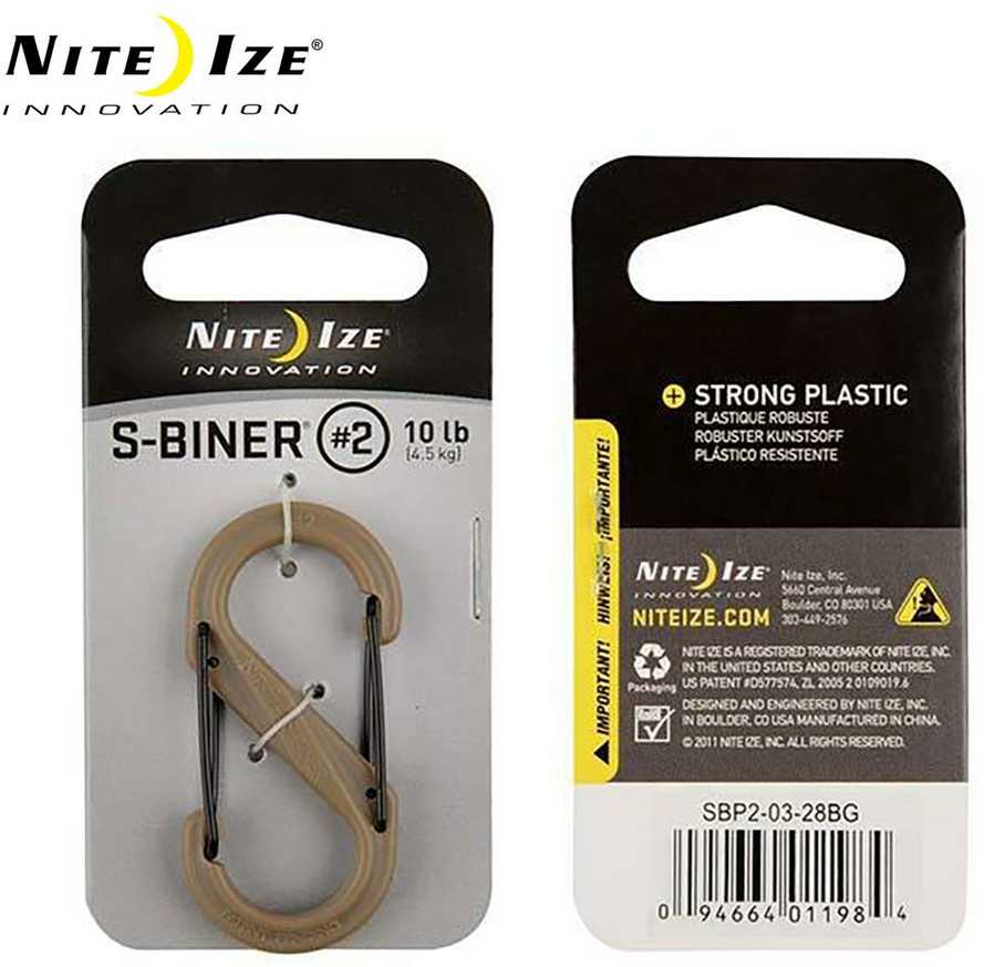 NITE-IZE plastikinis karabinas SBP2 coyote