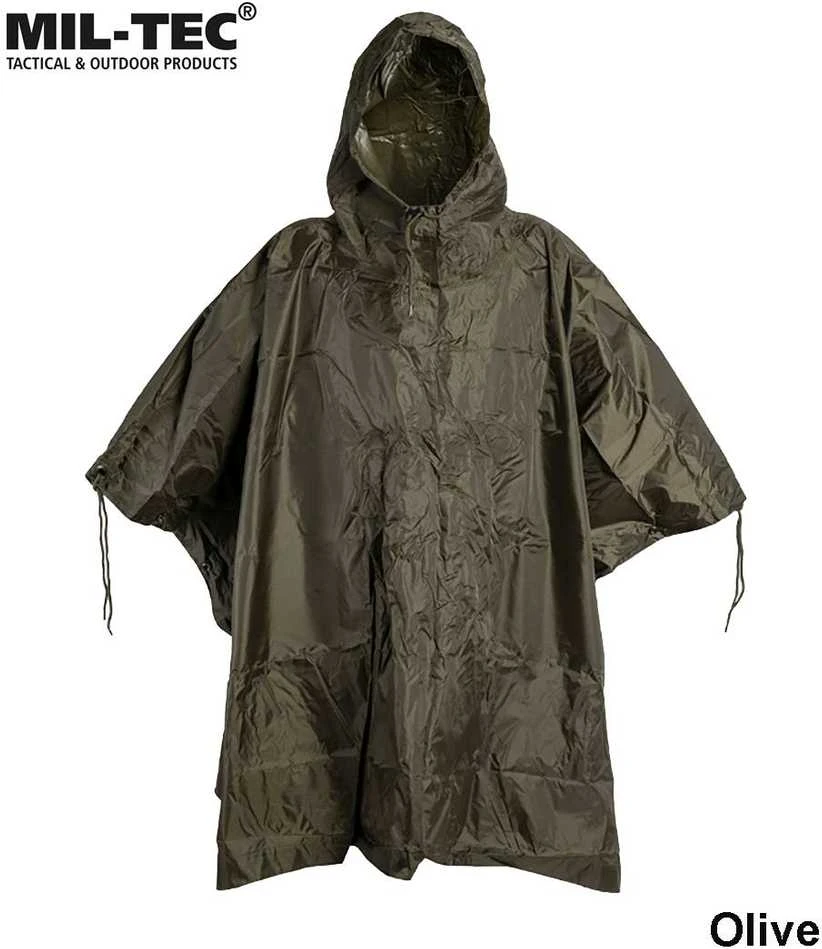 Palapinsiaustė Mil-Tec US Rip-Stop Poncho žalios spalvos (Olive)