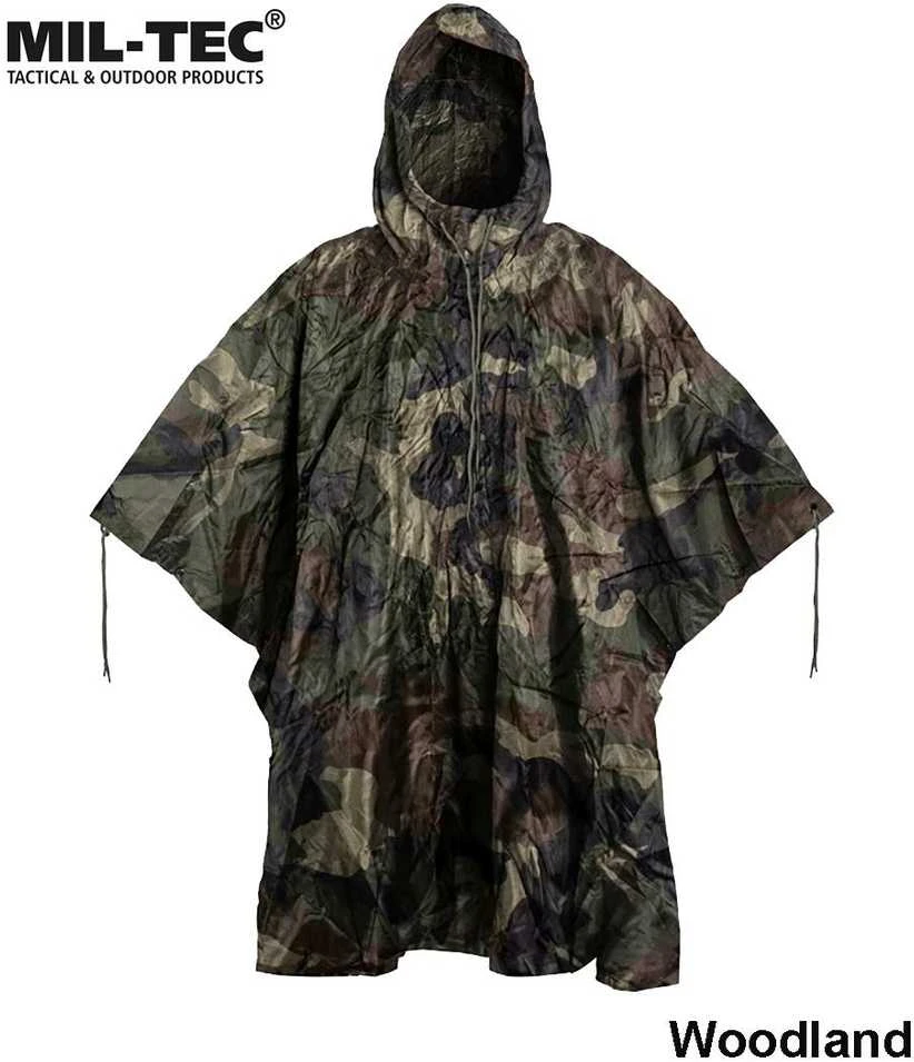 Palapinsiaustė Mil-Tec US Rip-Stop Poncho Woodland