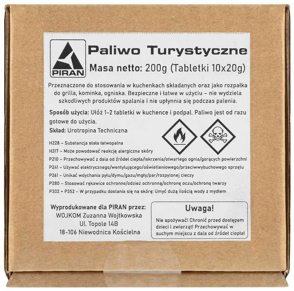 Piran turistinis sausas kuras 10 x 20g