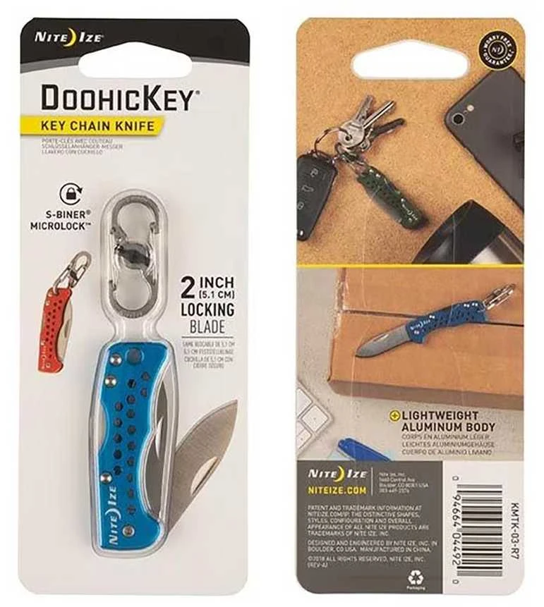 Raktų pakabukas peilis Nite Ize DoohicKey KeyK Mėlynas