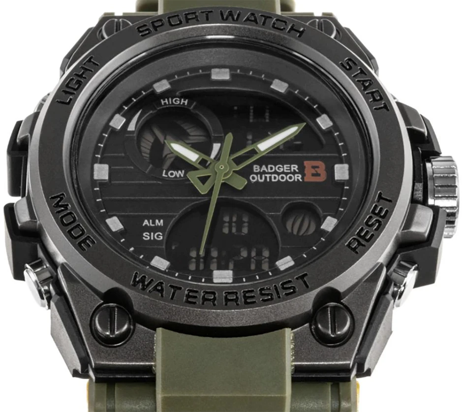 Rankinis laikrodis Badger Outdoor Grid Watch Army Žalias/Juodas
