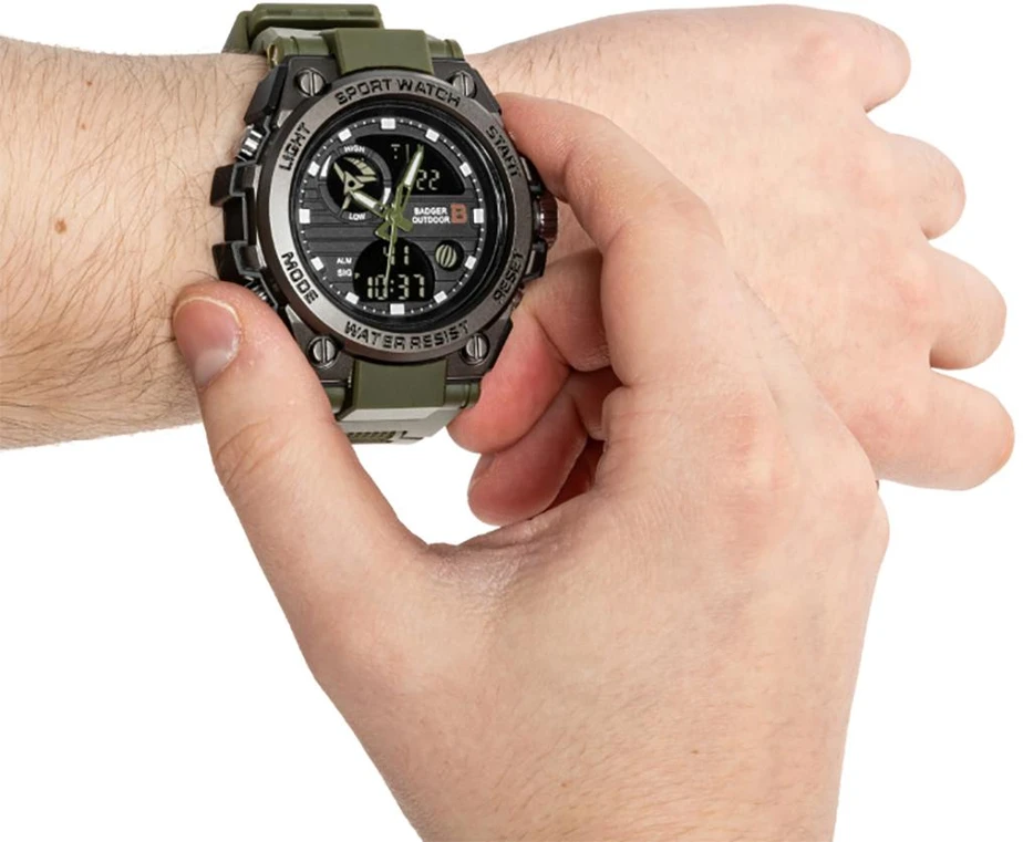 Rankinis laikrodis Badger Outdoor Grid Watch Army Žalias/Juodas