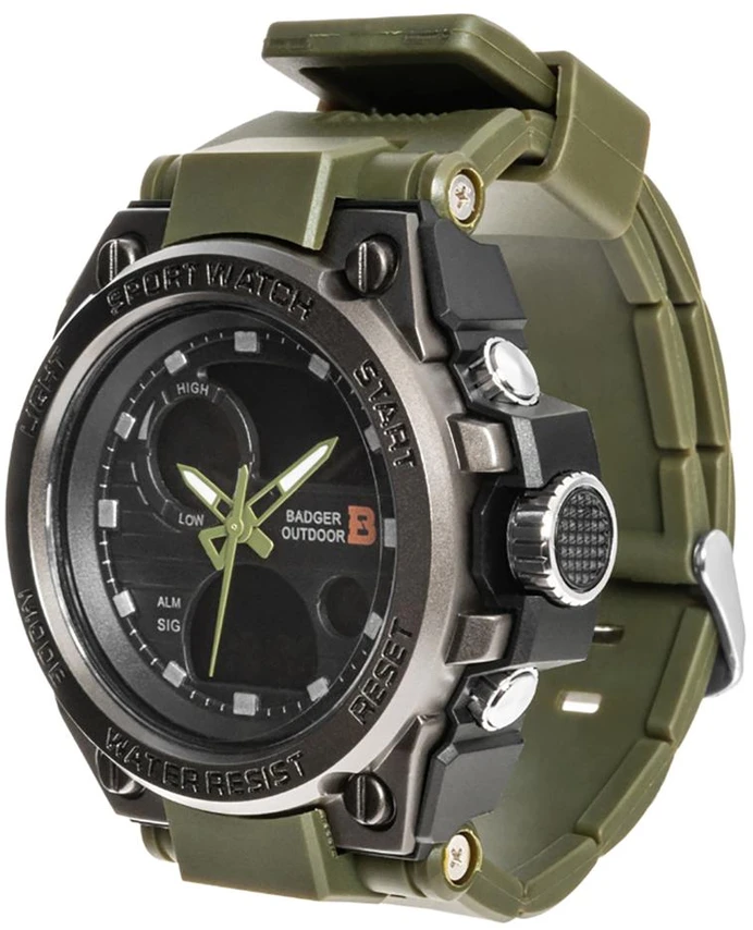 Rankinis laikrodis Badger Outdoor Grid Watch Army Žalias/Juodas