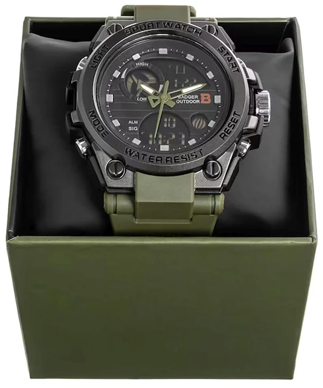 Rankinis laikrodis Badger Outdoor Grid Watch Army Žalias/Juodas