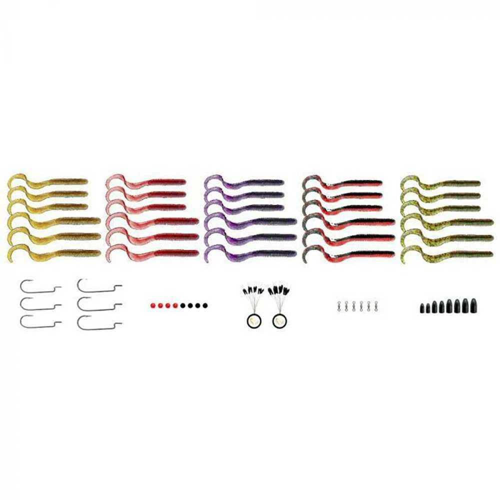 Savage Gear Masalų rinkinys Savage Rib Worm Kit One Size Mix Colors 60pcs