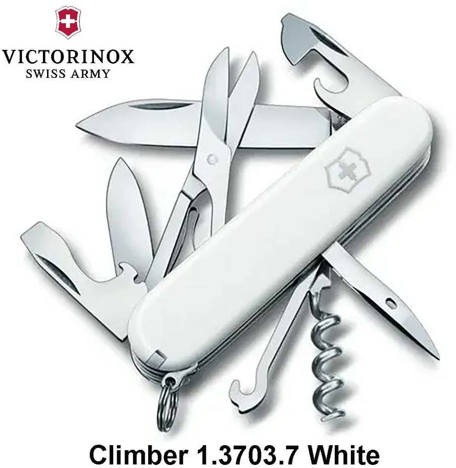 Victorinox Climber baltas sulankstomas peilis su įrankiais
