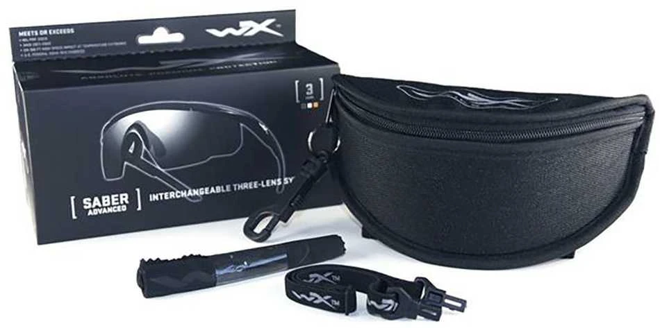 Wiley X Taktiniai apsauginiai akiniai WileyX SABER 308 trys linzės Juoda