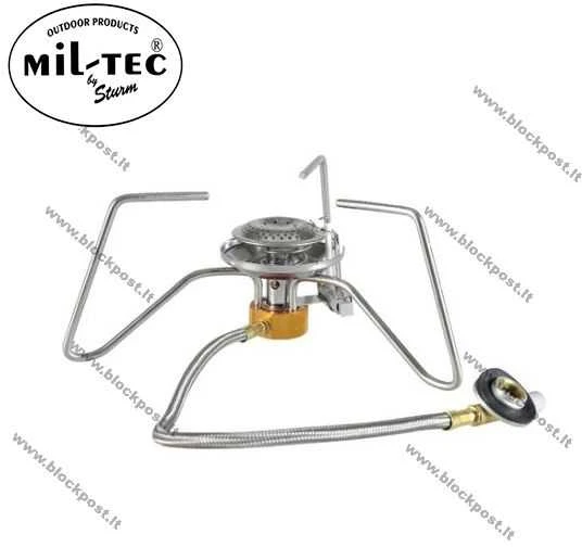 Turistinis dujinis degiklis su vamzdeliu Mil Tec H9cm/280g/3500W nerūd. plieno/alium.