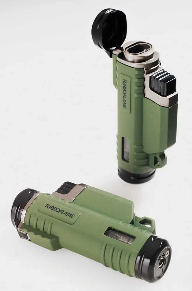 Žiebtuvėlis Highlander Outdoor Turbo Twin Flame OLIVE