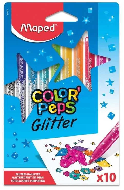 Maped Glitter markeriai 10 spalvų