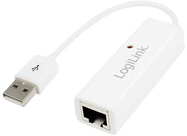 LogiLink Prisijungti | Greitasis Ethernet USB 2.0–RJ45 adapteris: | 0,115 m | Baltas | USB-A iki RJ45