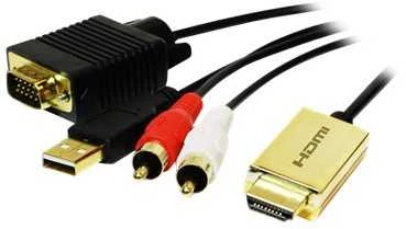 2m HDMI į VGA su garso kabeliu, juodas Logilink