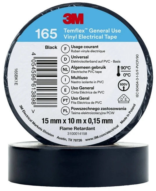 3M 7100184723 - 1 pc(s) - Juodas - PVC - 600 V - Blister - 10 m