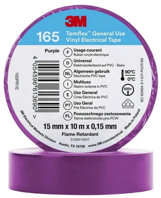 3M 7100184729 - 1 pc(s) - Violet - PVC - 600 V - Blister - 10 m