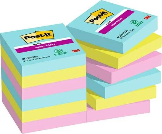 Lipnūs lapeliai3M Post-it® Super Sticky Cosmic, 47.6mmx47.6mm 12 vnt. po 90 lapelių