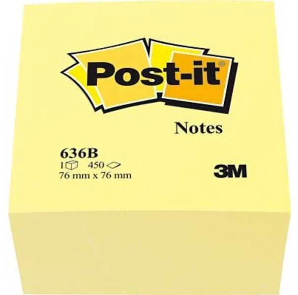 3M Lipnūs lapeliai POST - IT "Kubas", 76 x 76 mm, 450 lapelių