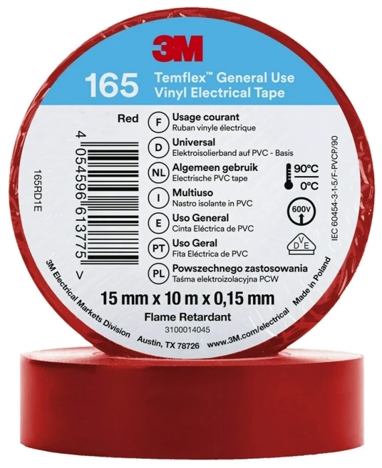 3M 7100184730 - 1 pc(s) - Raudona - PVC - 600 V - Blister - 10 m