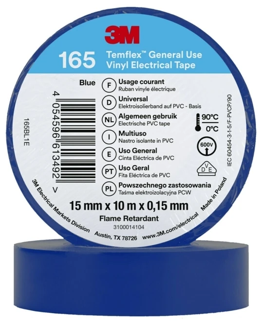 3M 7100184724 - 1 vnt. - Mėlyna - PVC - 600 V - Blisterinė pakuotė - 10 m