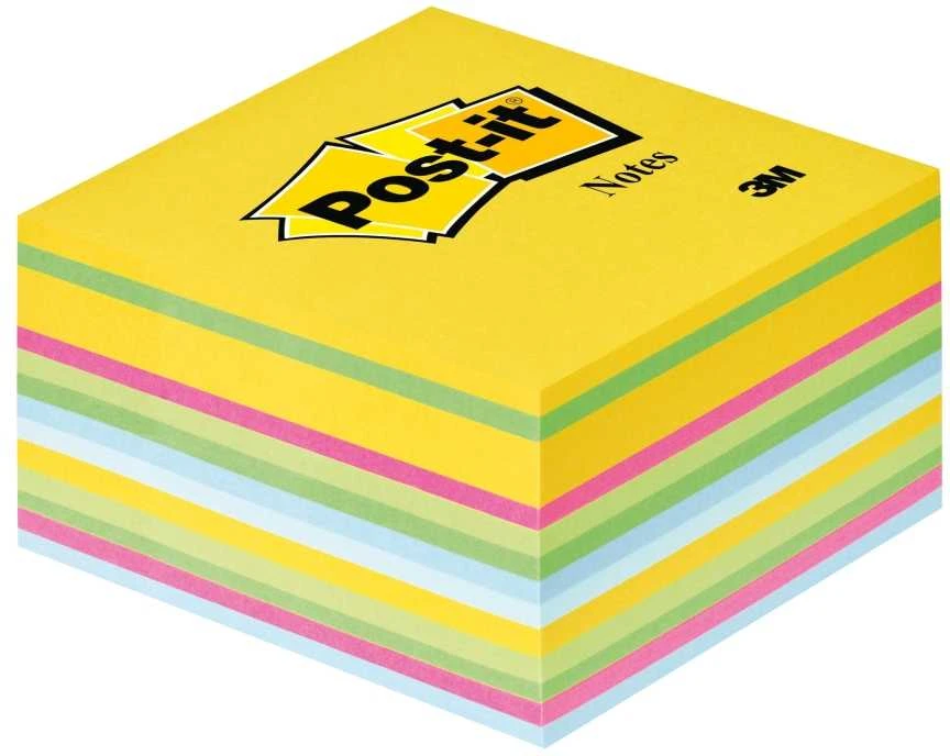 Lipnūs lapeliai Post-it Ultra kubas, 76 x 76 mm, 450 lapelių, įvairios spalvos