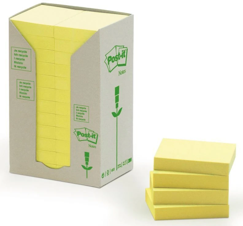 Post-it Karteczki samoprzylepne POST-IT (653-1T), 38x51mm, 24x100 kart., geltona